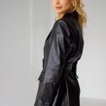 Черный кожаный пиджак 4