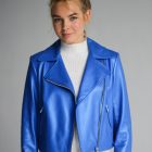 Куртка з натуральної шкіри в синьому кольорі 3