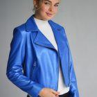 Куртка з натуральної шкіри в синьому кольорі 2