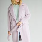 Демісезонне пальто з вовни бебі-альпака в бузковому кольорі 3