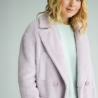 Демісезонне пальто з вовни бебі-альпака в бузковому кольорі 4