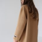 Пальто из натуральной шерсти альпаки и кашемира бежевого цвета 4
