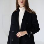 Пальто из натуральной шерсти альпаки и кашемира темно - синего цвета. 3
