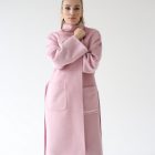 Пальто из натуральной шерсти альпаки и кашемира розового цвета. 3
