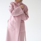 Пальто из натуральной шерсти альпаки и кашемира розового цвета. 2