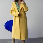Пальто из шерсти и кашемира в желтом цвете 2