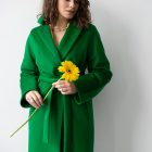 Пальто з вовни кашеміра в світло-зеленому кольорі 4