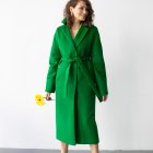 Пальто из кашемира светло-зеленого цвета 3