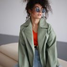 Куртка — косуха из натуральной кожи оливкового цвета 4