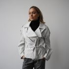 Куртка — косуха из натуральной кожи белого цвета 6