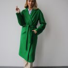 Пальто из кашемира светло-зеленого цвета 5