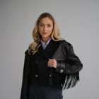 Куртка - жакет із натуральної шкіри в чорному кольорі 2