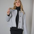 Вкорочене пальто в світло-сірому кольорі 2