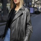 Куртка - косуха з натуральної шкіри в чорному кольорі 6