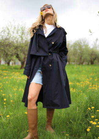 Тренч - елегантний в синьому кольорі