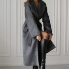 Пальто з вовни альпаки в сірому кольорі 4