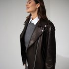 Куртка-косуха з натуральної шкіри в чорному кольорі 4