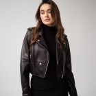 Куртка-косуха з натуральної шкіри в чорному кольорі 11