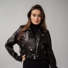 Куртка-косуха з натуральної шкіри в чорному кольорі 2