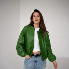 Куртка з натуральної шкіри в світло-зеленому кольорі 5