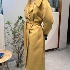 Двобортне пальто з вовни альпака та кашеміра в кольорі шафран 8