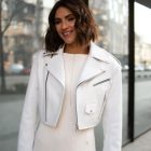 Куртка - косуха з натуральної шкіри в білому кольорі 2