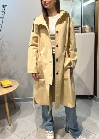 Тренч - котоновий в жовтому кольорі з капюшоном