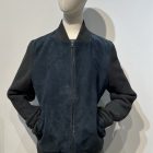 Куртка з натуральної шкіри в синьому кольорі,рукава з трикотажу 3