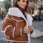 Дублянка з натурального хутра овчини в рудому кольорі 6