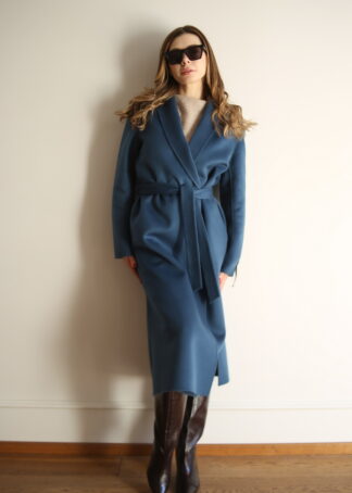 Пальто з вовни в бірюзовому кольорі