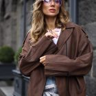Куртка з натуральної шкіри в коричневому кольорі 6