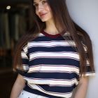 Футболка в бежево-синьому кольорі 3