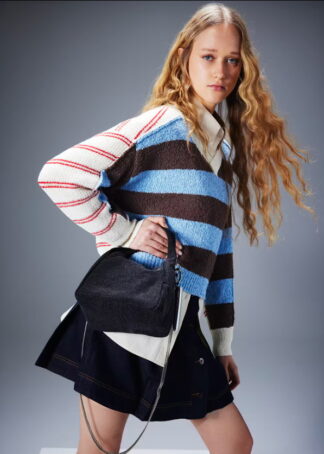 Кофта в синьо-коричневому кольорі