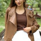 Курта з натуральної шкіри в сітло-коричневому кольорі 2