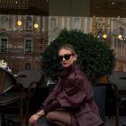 Куртка з натуральної шкіри в бордовому кольорі 8
