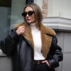 Дублянка з натурального хутра овчини в темно-коричневому кольорі 9