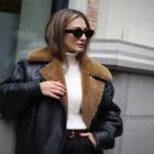 Дублянка з натурального хутра овчини в темно-коричневому кольорі 8