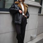 Дублянка з натурального хутра овчини в темно-коричневому кольорі 4