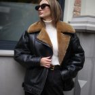 Дублянка з натурального хутра овчини в темно-коричневому кольорі 6