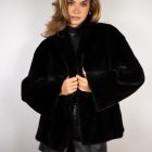 Шуба з хутра норки в чорному кольорі 2