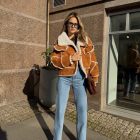 Дублянка з натурального хутра овчини в рудому кольорі 4