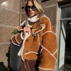 Дублянка з натурального хутра овчини в рудому кольорі 2