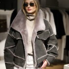 Дублянка з натурального хутра овчини в сірому кольорі 3