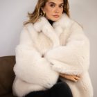 Шуба з натурального хутра овчини Merinillo в бежевому кольорі 2