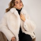 Шуба з натурального хутра овчини Merinillo в бежевому кольорі 6