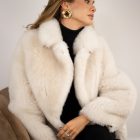 Шуба з натурального хутра овчини Merinillo в бежевому кольорі 4