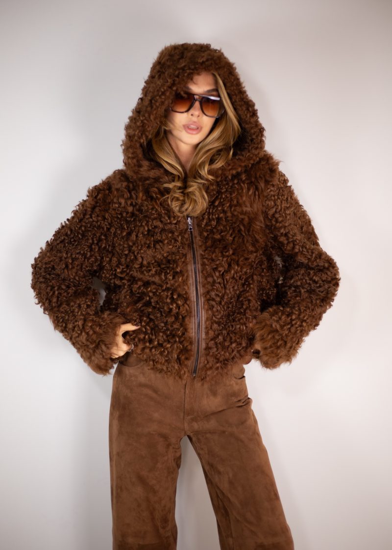 Дублянка з натуральної шкіри в коричневому кольорі,двохстороння