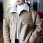 Дублянка з натуральної шкіри в темно-бежевому кольорі 3