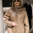 Дублянка з натуральної шкіри в бежевому кольорі 2