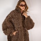 Дублянка з натуральної шкіри в темно-бежевому кольорі,двохстороння 2